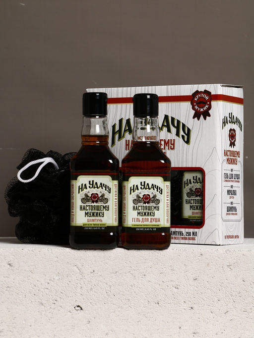 Подарочный набор «На удачу», гель для душа, шампунь для волос, мочалка для тела, Чистое счастье