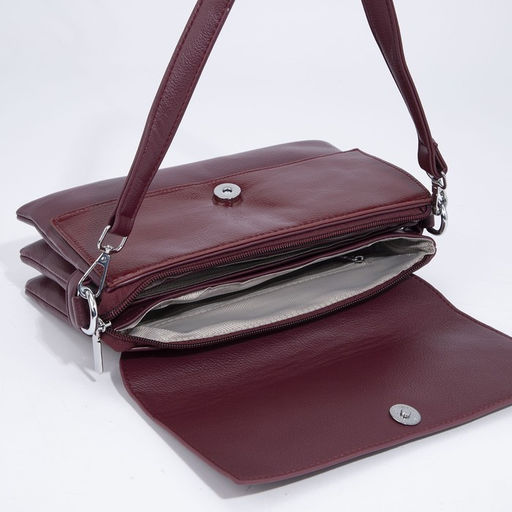 Сумка-мессенджер на молнии, цвет бордовый - Simaland фото 7