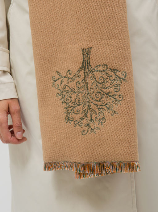 в составе ШЕРСТЬ Большой, мягкий, теплый двусторонний палантин с принтом - Tantino фото 5