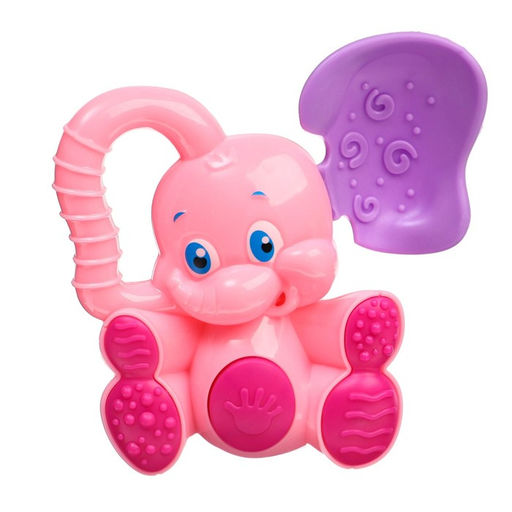 Погремушка - пищалка «Слоник», с эластичными элементами, от 3 мес., МИКС, Крошка Я