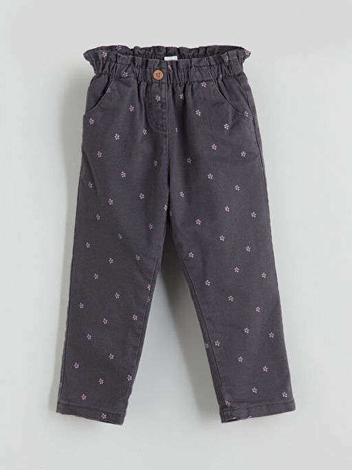 ?i?ekli Polar Astarl? K?z ?ocuk Jean Pantolon