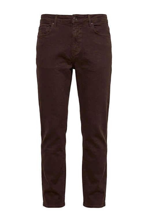 Kahverengi Regular Fit Esnek Kuma_ Mevsimlik Normal Bel Erkek Dokuma Pantolon TMNAW27PL00007