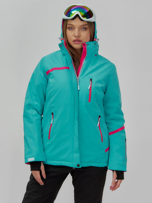 Горнолыжный костюм женский зимний бирюзового цвета 07091Br - Chunmai фото 11