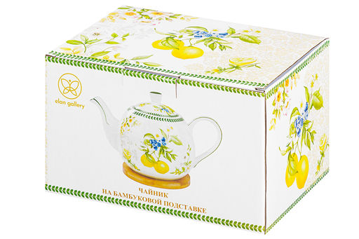Чайник 1,1 л 23*13,5*14,5 см Лимоны на бамбуковой подставке, NEW BONE CHINA - Elan gallery фото 15