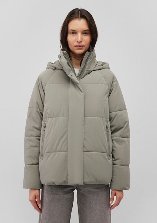 Kapusonlu Gri Sisme Mont - Mavi фото 3