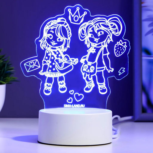 Светильник 3D RISALUX Подружки, LED-ночник, RGB, от сети  фото 5