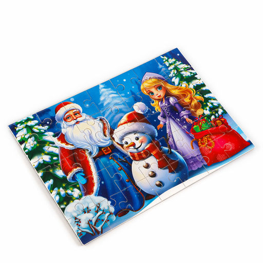 Пазл для детей магнитный деревянный Новый год! Дед Мороз, 21?15 см, 35 элементов - Лесная мастерская фото 4