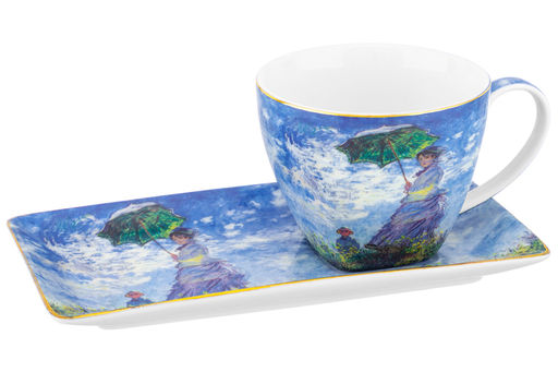 Чашка 250 мл с блюдцем для десерта 20*10*2 см Прогулка NEW BONE CHINA - Elan gallery фото 15