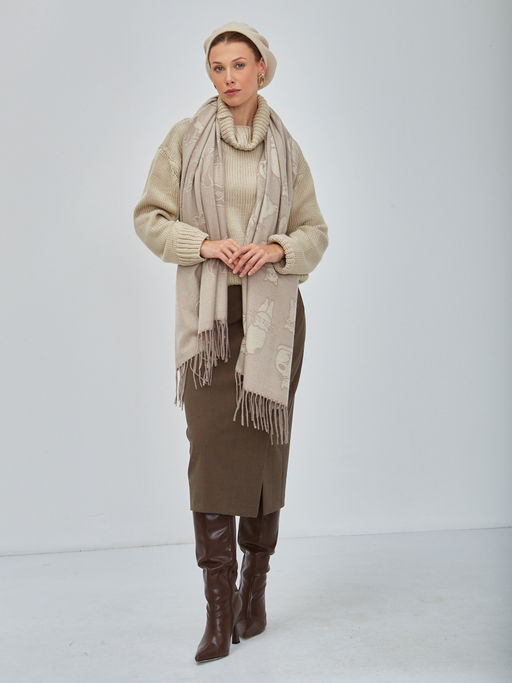 В составе шерсть. Большой теплый двусторонний палантин - Tantino фото 2