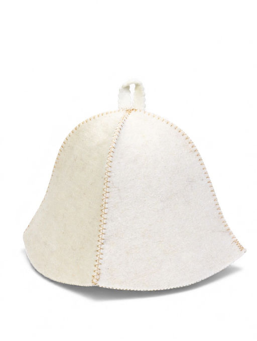 Шапка для бани вышивка "ЗВЕЗДА", светлая