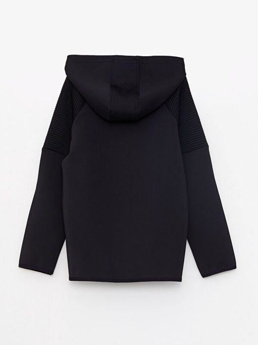 Kap??onlu Bask?l? Uzun Kollu Erkek ?ocuk Fermuarl? Sweatshirt - Waikiki фото 2