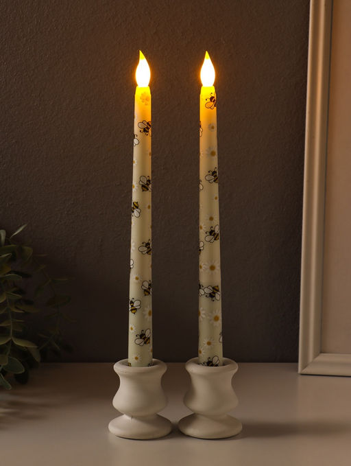 Набор: свечи светодиодные «Античные. Ромашки и пчёлки», 2 шт., 2×ААА