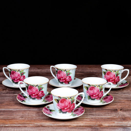 Чайный набор 12 предметов 220 мл / MS-6398 /уп 8/ металл подставка - ГалеонТрейд фото 4