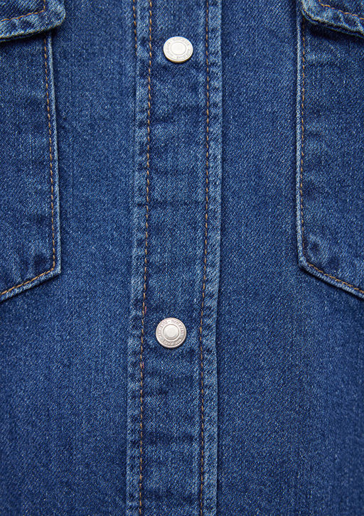 Ted Koyu Indigo Mavisi Denim Jean Gomlek  фото 6