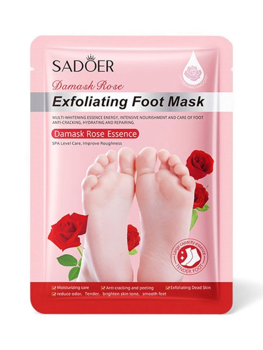 Цена за 2 шт. Отшелушивающая маска-носки для ног Sadoer, роза, 35 г