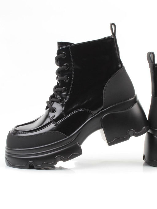 01-F591-1 BLACK Ботинки демисезонные женские (натуральная кожа, искусственная кожа) - Фабричный китай фото 15