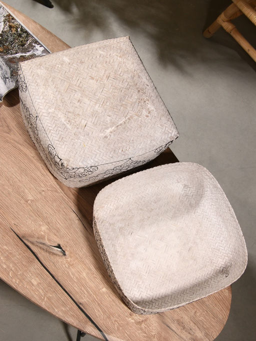 Корзинка плетёная «Бонтанг», 30×30×18.5 см, бамбук, светлая