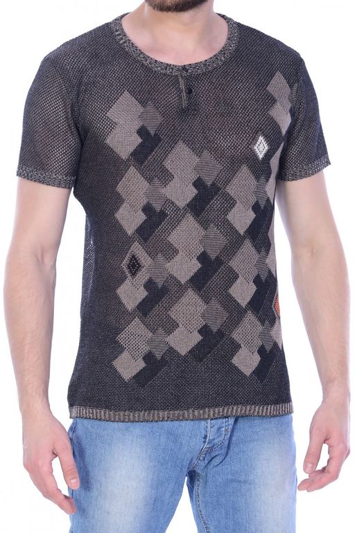 Джемпер короткий рукав 1810 коричневый 1