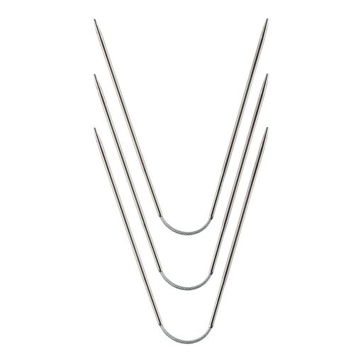 Спицы GAMMA чулочные гибкие KNF-3 сталь d 2.5 мм 21 см 3 шт под никель фото 3