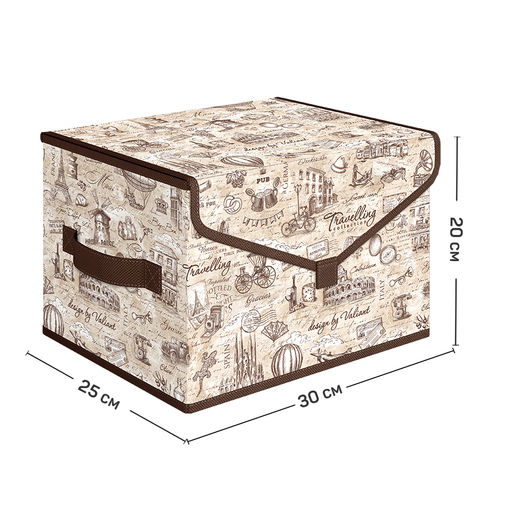 Короб стеллажный с крышкой, малый, 30*25*20 см, TRAVELLING, шт - Valiant фото 9