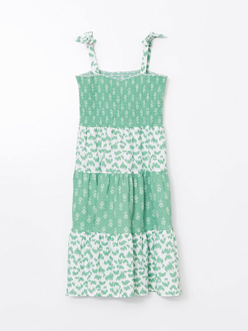 Bask?l? Katl? K?z ?ocuk Elbise