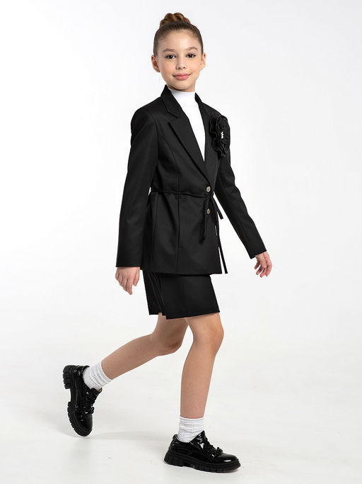 Черный школьный жакет для девочки Mooriposh, модель 0727 фото 6