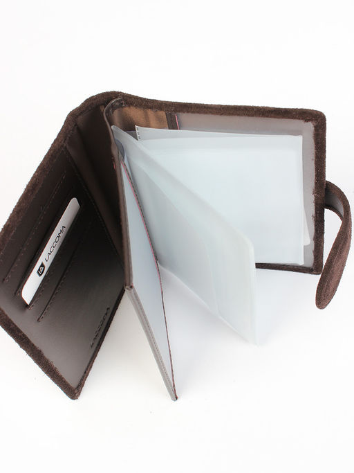 LACCOMA обложка для авто документов LA-3090-З-темно-коричневый натуральная замша фото 6