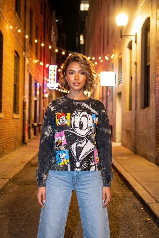 K13342 Свитшот с пайетками ЧЕРНЫЙ