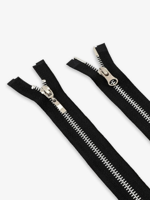 Цена за 10 шт. Молния металлическая, №5, 2 замка, разъёмная, замки автомат, 80 см, чёрный