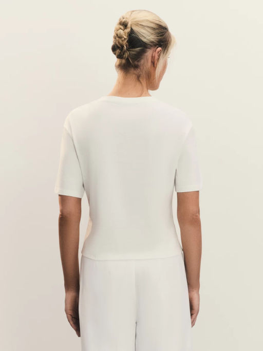 Футболка с драпировкой из поплина / Zarina  фото 5