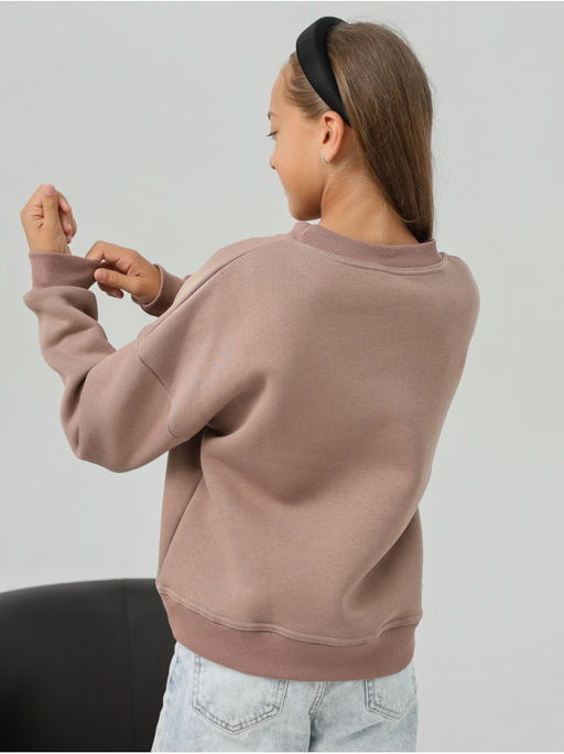 Свитшот Начес Элегант Какао Девочка - София фото 3