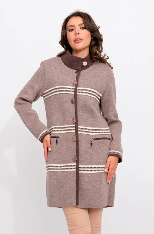 ЗЛАТА Кардиган В 1617/кофейный микс