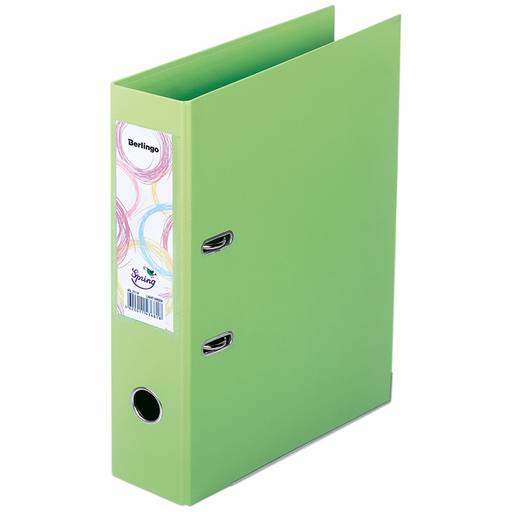 Папка-регистратор Berlingo "Spring", покрытие из ПВХ, 70мм, фисташковая (ATb_77119) двухсторонняя, с карманом, нижний мет. кант