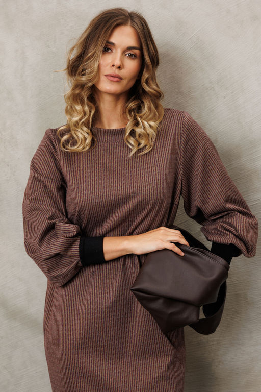 Платье Gizart 7385 серо-бордовый  фото 5