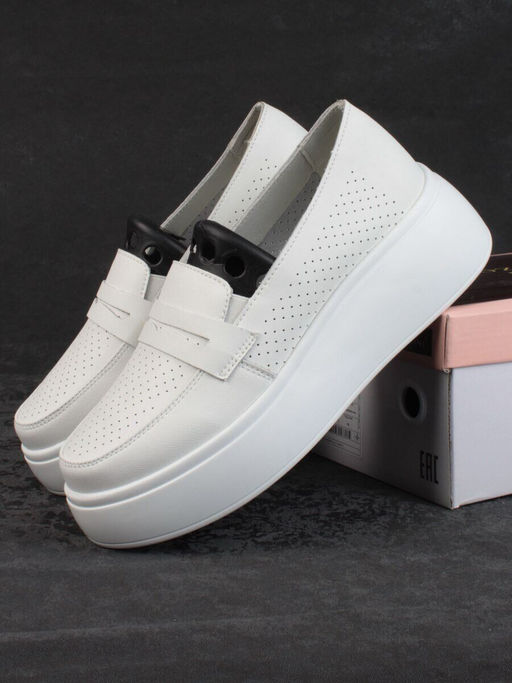 03-SD13-1D WHITE Полуботинки женские (натуральная кожа)