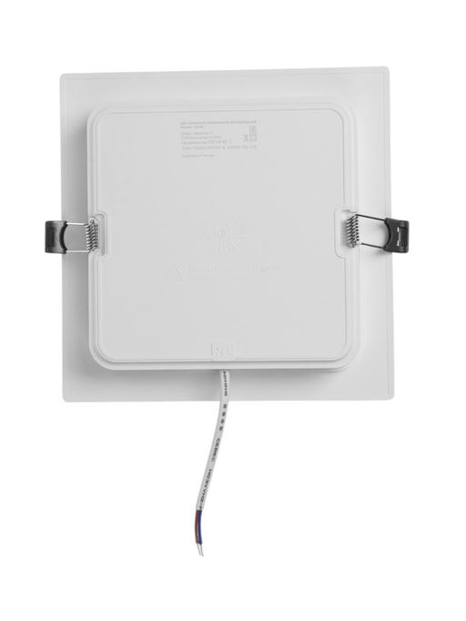 Светильник встраиваемый «Даунлайт», светодиодный, 18 Вт, 6500K, 1710 Лм, 220 В, 176×28 мм, квадратный, белый