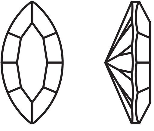 PRECIOSA 435-14-615 страз Crystal 10 х 5 мм стекло 12 шт белый (crystal)