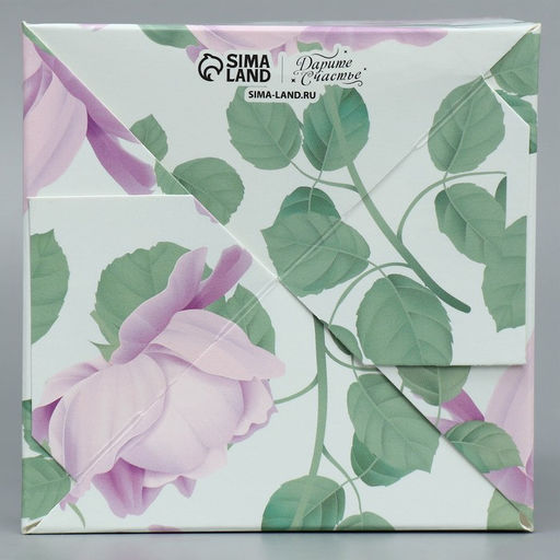 Цена за 5 шт. Коробка подарочная для цветов с PVC крышкой, упаковка, «Учителю», 12 х 12 х 12 см