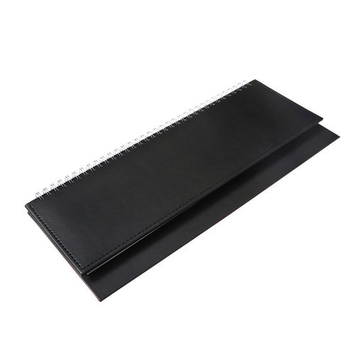 Планинг недатированный 100 х 300 мм, 56 листов, на гребне, обложка из искусственной кожи, чёрный - Calligrata фото 2