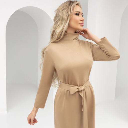 Платье Свободные взгляды (латте с поясом) - Charutti фото 3