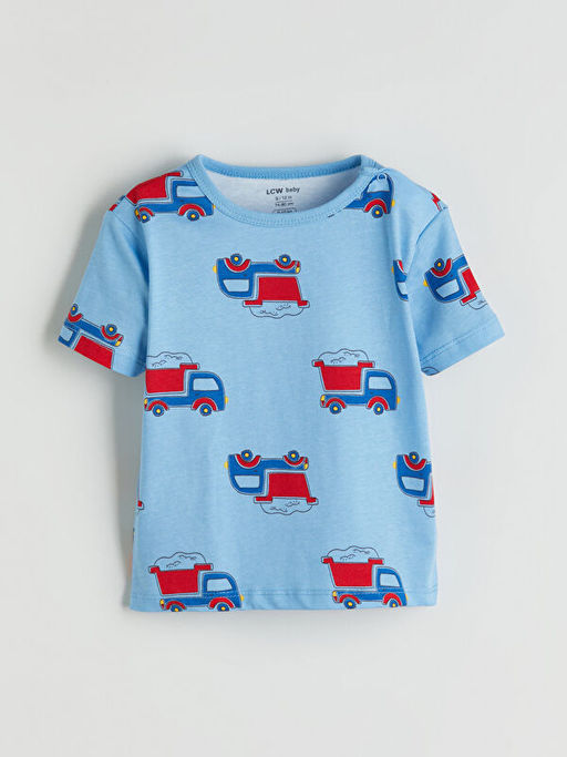 Bisiklet Yaka Erkek Bebek ?ortlu Pijama Tak?m 2li