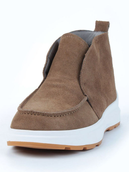 01-5280-11 BROWN Ботинки демисезонные женские (натуральная замша, байка)