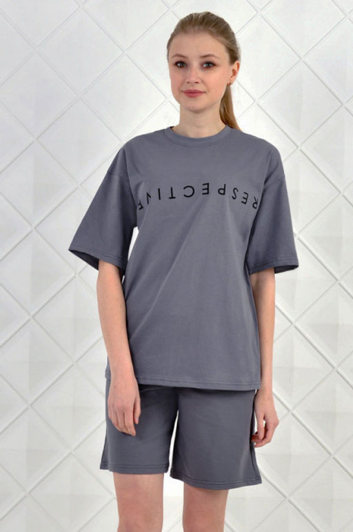 Арт. 51301 Костюм женский с шортами 42-50 (5 шт) Цвет:верх-хаки, низ-хаки