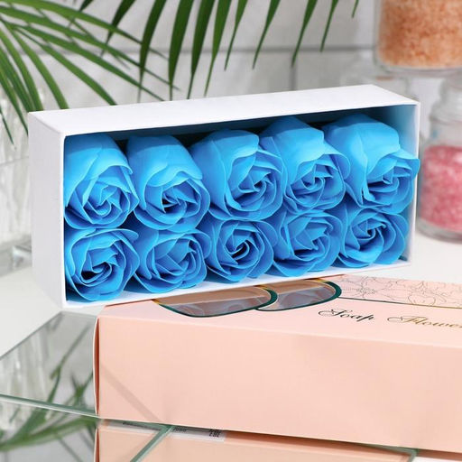 Мыльные розы, синие, набор 10 шт. - SB BEAUTY фото 2