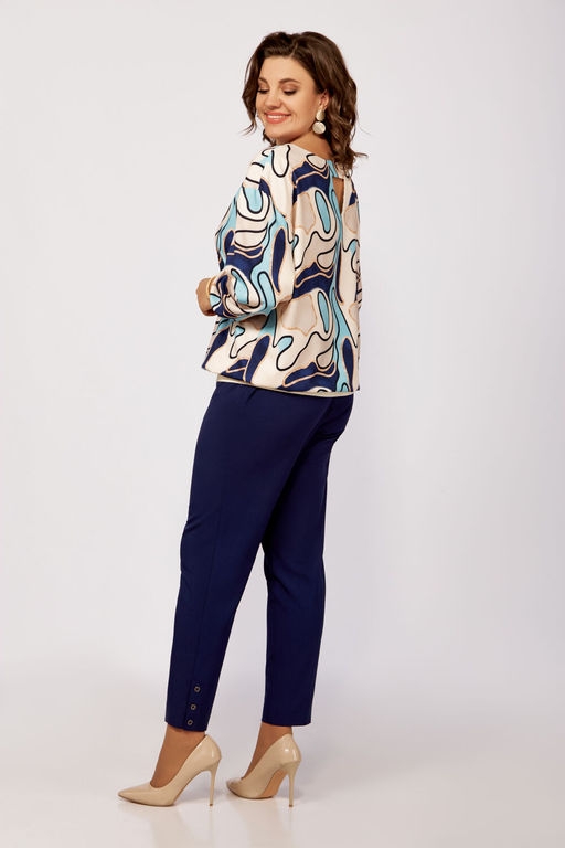 Блуза Swallow 803.2 черный+серебряный узор фото 774