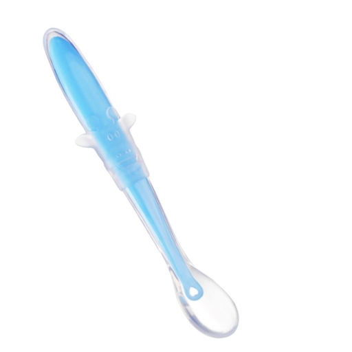 Ложка силиконовая детская Жирафик, цвет голубой - Крошка я фото 3