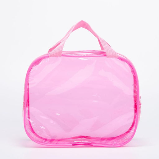 Косметичка-сумка на молнии для бассейна, большая, с ручками, розовая