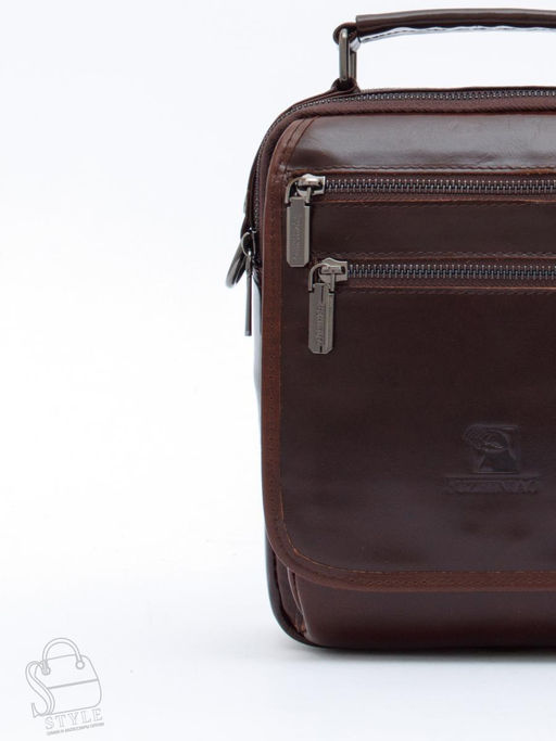 Сумка мужская кожаная 66621M brown Fuzhiniao