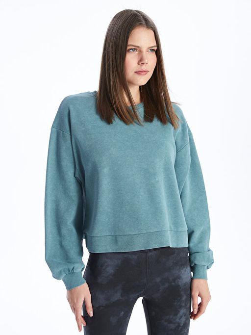Bisiklet Yaka Oversize Kad?n Sweatshirt