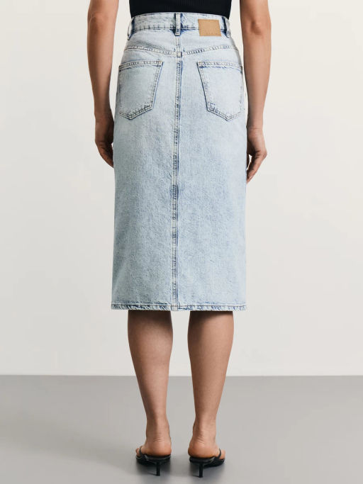 Джинсовая юбка миди с разрезом спереди / Zarina  фото 5